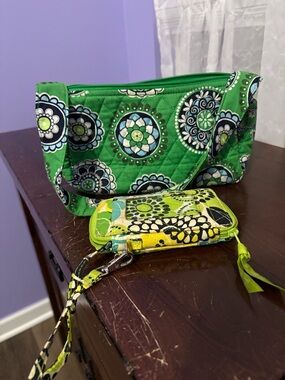 Green Quilted Wristlet and HandBag Vera Bradley